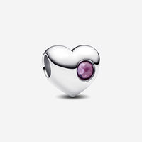 Purple Stone Heart Charm