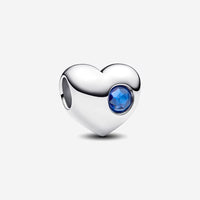 Deep Blue Stone Heart Charm