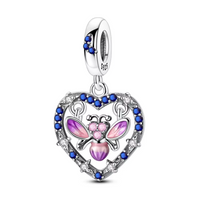 Pink Heart Firefly Charm