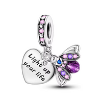 Purple Crystal Firefly Charm