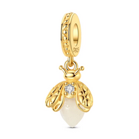 Golden Firefly Charm with Gemstone