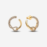 Golden Heart Stone Earrings