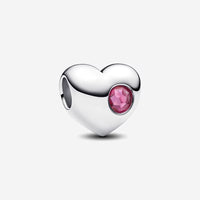Light Pink Stone Heart Charm