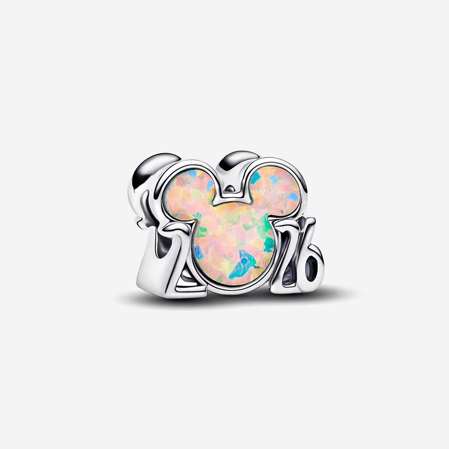 2026 New Disney Chameleon Minnie Love Heart Magic Hat Mickey Frosted Hollow Skull Flying Elephant Beads DIY Charm Jewelry