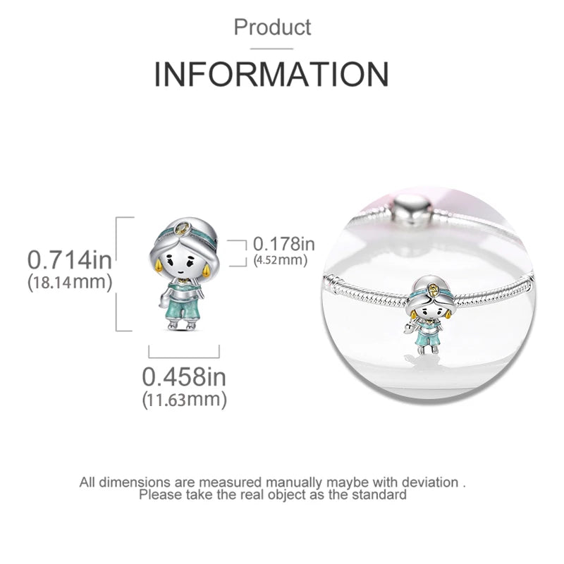 Hot Sale Charms 925 Silver  Princess Series Charms Beads Fit 3Mm Original Bracelet Necklace Women DIY Fine Jewelry Gifts
