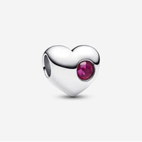 Pink Stone Heart Charm