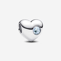 Light Blue Stone Heart Charm